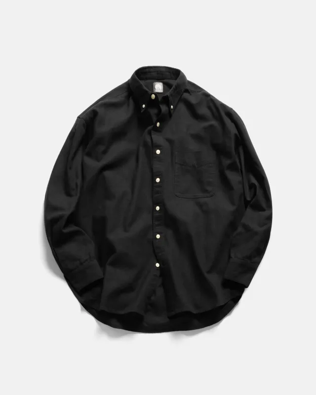 WOLF BUTTON-DOWN SHIRT - BLACK COTTON OXFORD CLOTH sold by 18 East