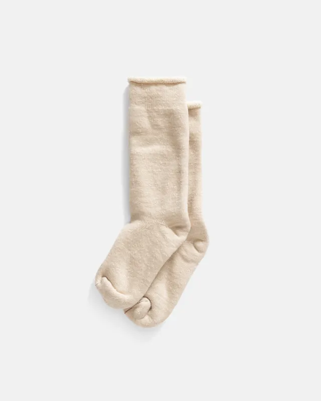 ROTOTO DOUBLE FACE CREW SOCKS - OATMEAL HEATHER sold by 18 East