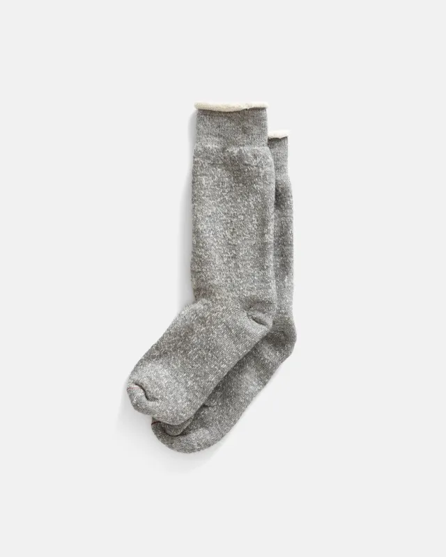 ROTOTO DOUBLE FACE CREW SOCKS - GRAY HEATHER sold by 18 East