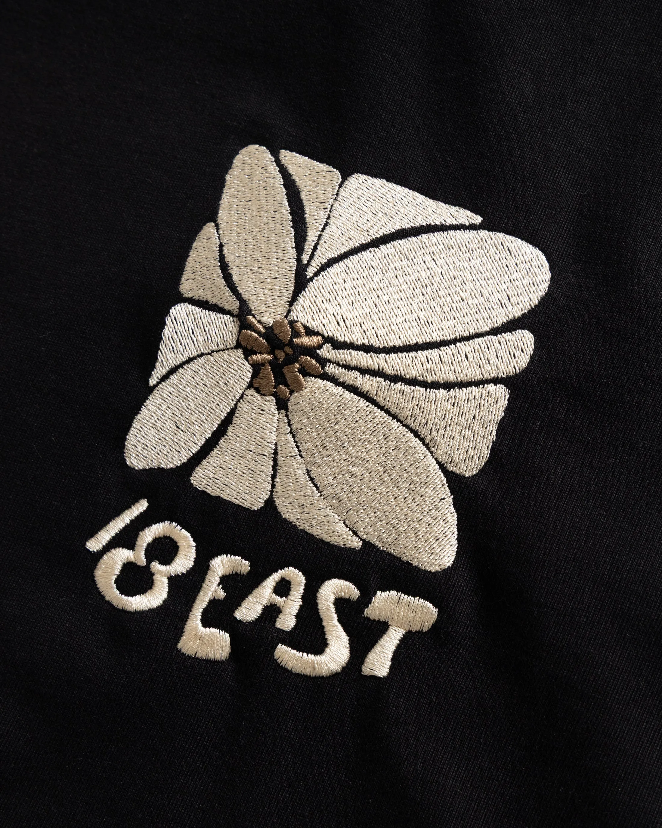HIBISCUS EMBROIDERED ALY TEE - BLACK 7.75 oz. ALL SEASON COTTON JERSEY sold by 18 East product image thumbnail 2