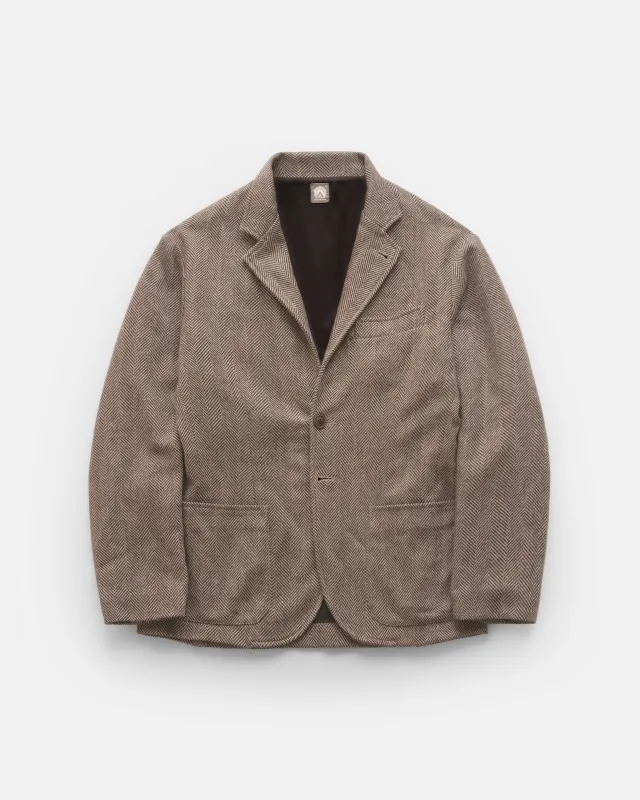 COSTA BLAZER - TONAL BROWN HERRINGBONE WOOL made by 18 East