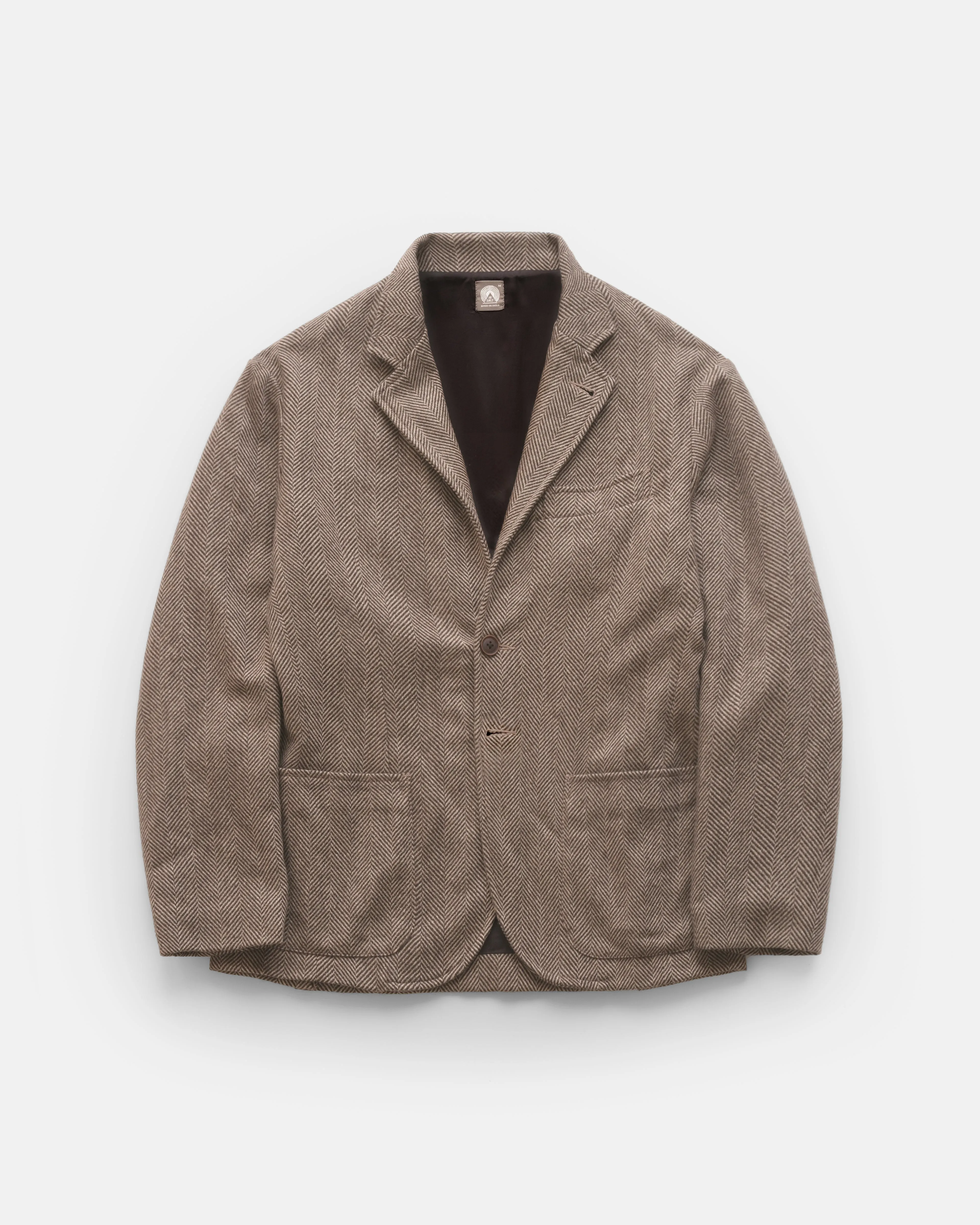 COSTA BLAZER - TONAL BROWN HERRINGBONE WOOL sold by 18 East