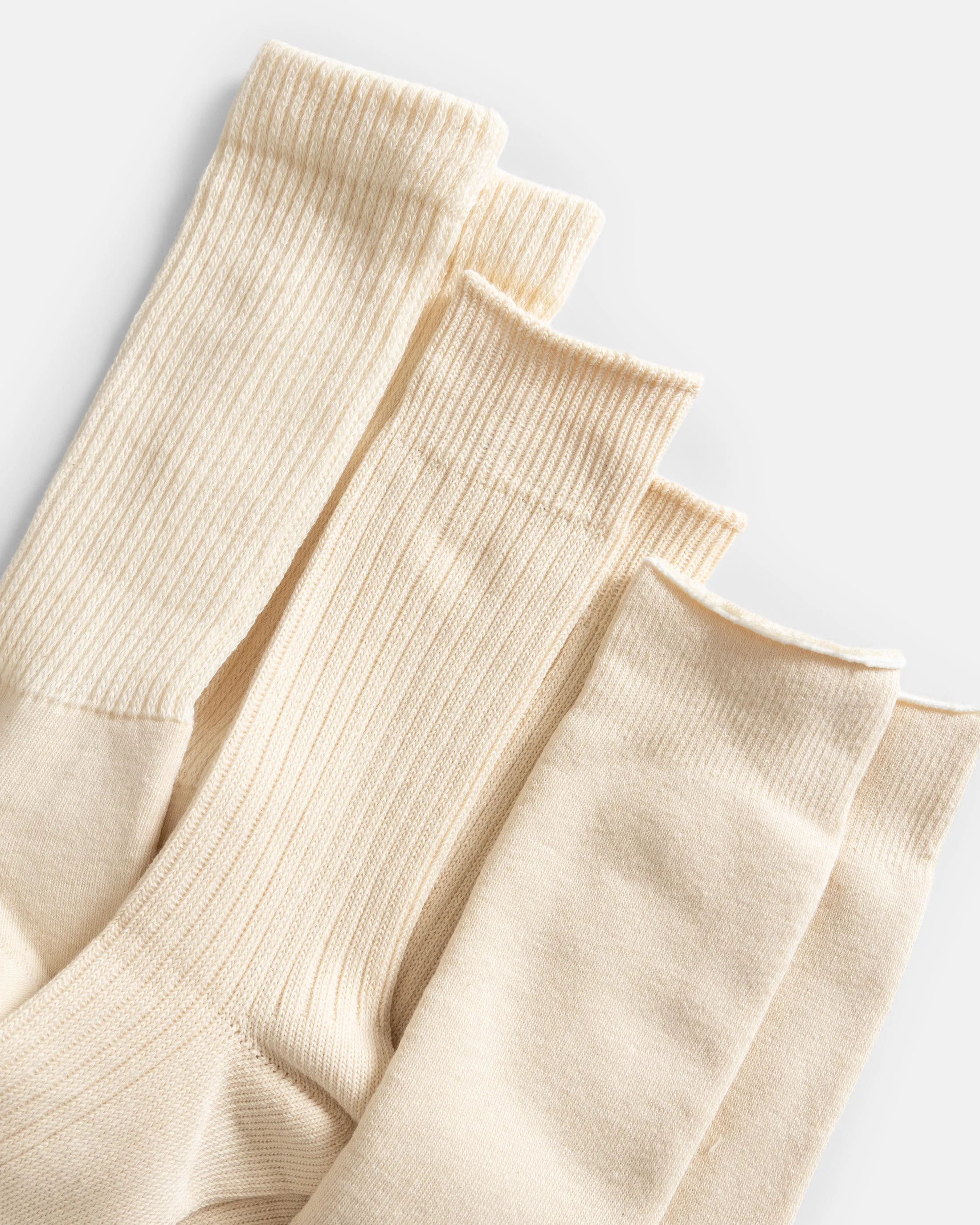 ROTOTO ORGANIC DAILY 3 PACK CREW SOCKS - ECRU sold by 18 East product image thumbnail 2