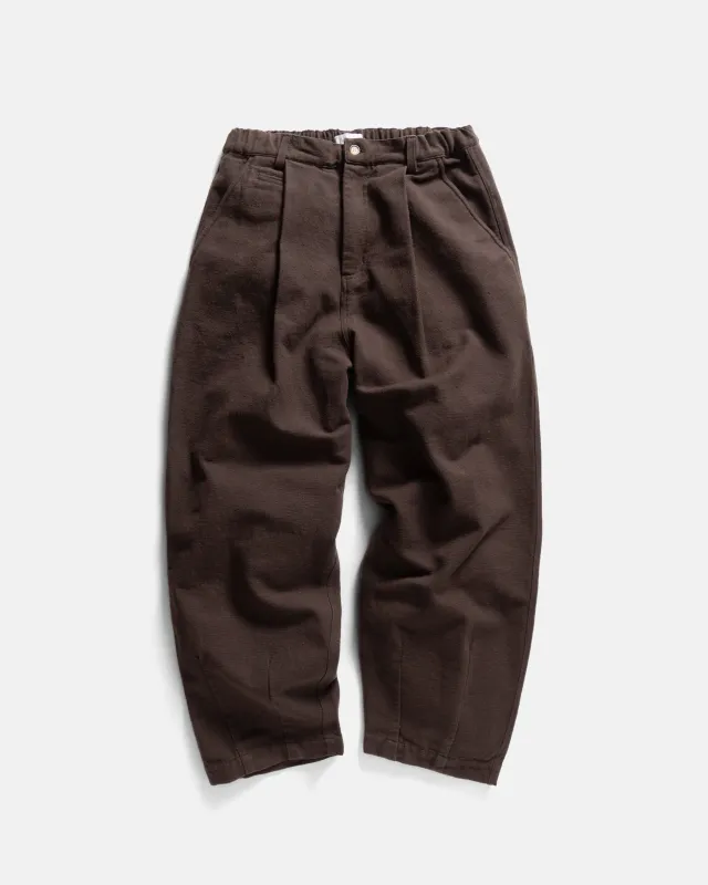 KELL PLEATED BIG PANT - CHOCOLATE TORTE HANDSPUN COTTON CANVAS made by 18 East