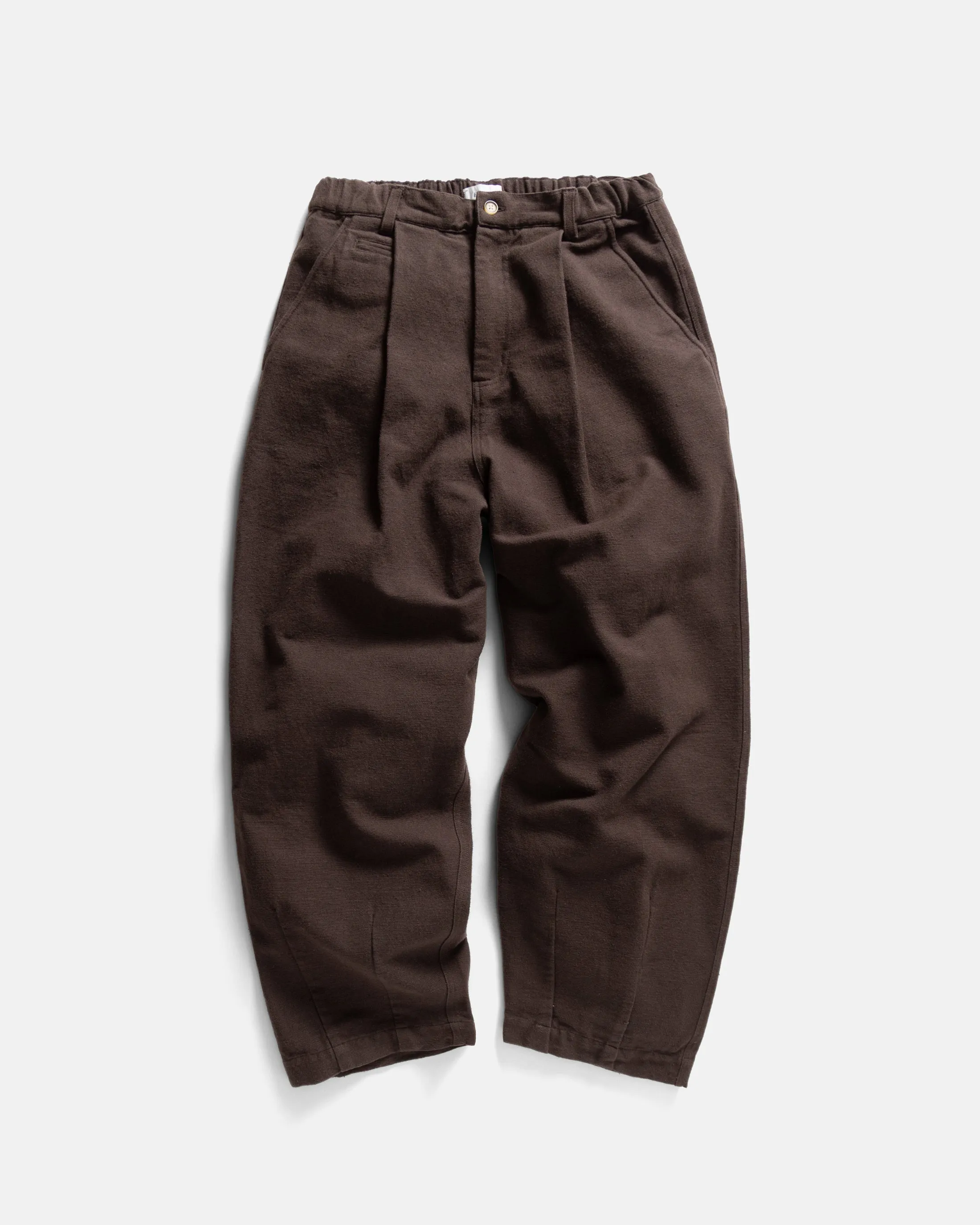 KELL PLEATED BIG PANT - CHOCOLATE TORTE HANDSPUN COTTON CANVAS sold by 18 East