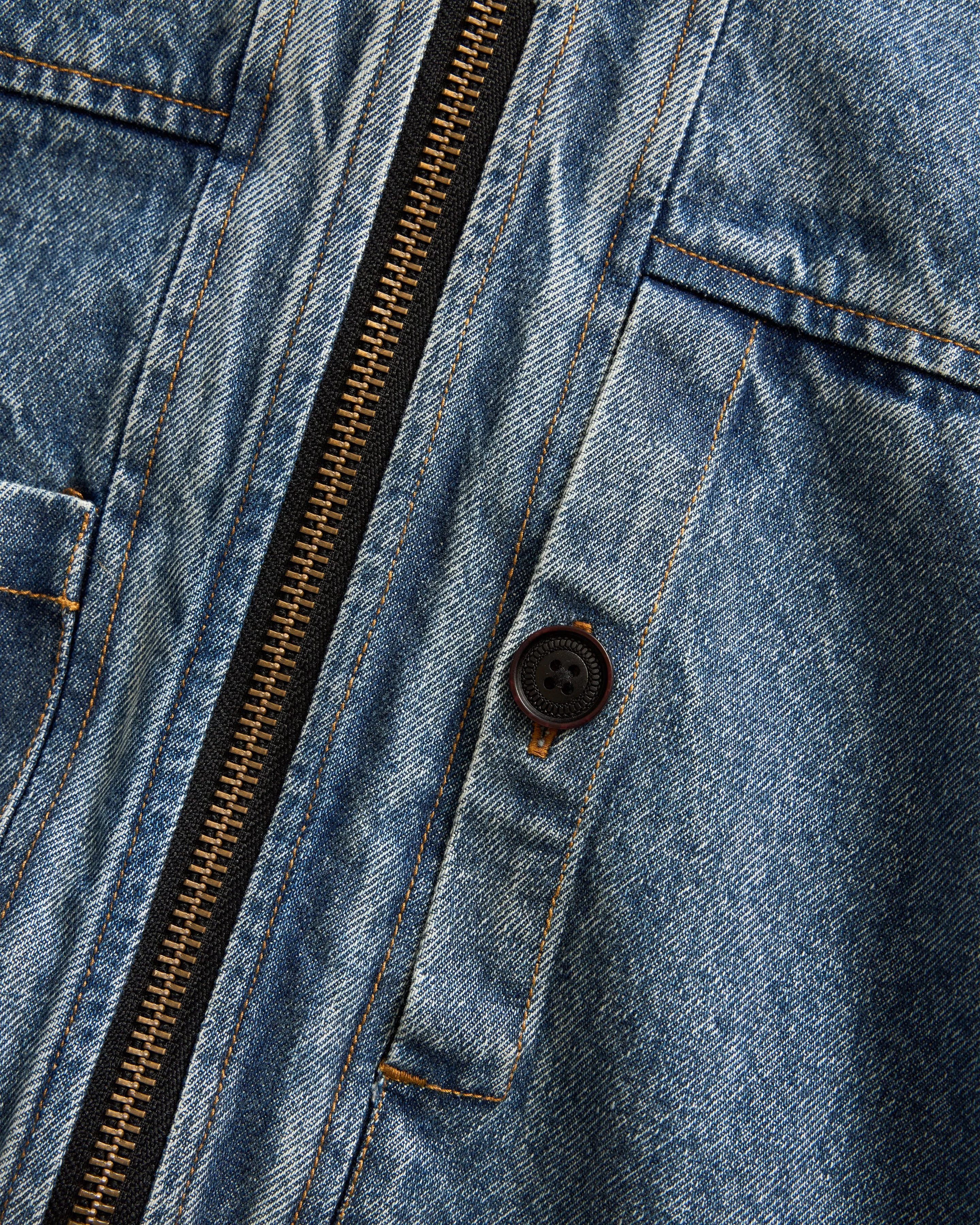 ATLAS HOODED FULL-ZIP WORK JACKET - 13 oz. MID-WASH DENIM sold by 18 East product image thumbnail 3