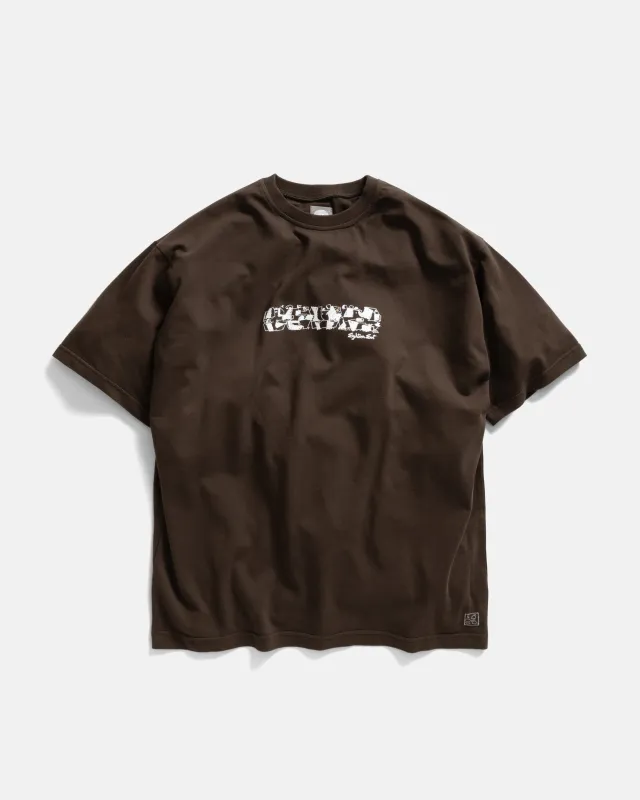 GRAFFITO ALY TEE - FONDENTE HAND SCREENED 7.75 oz. ALL SEASON COTTON JERSEY made by 18 East