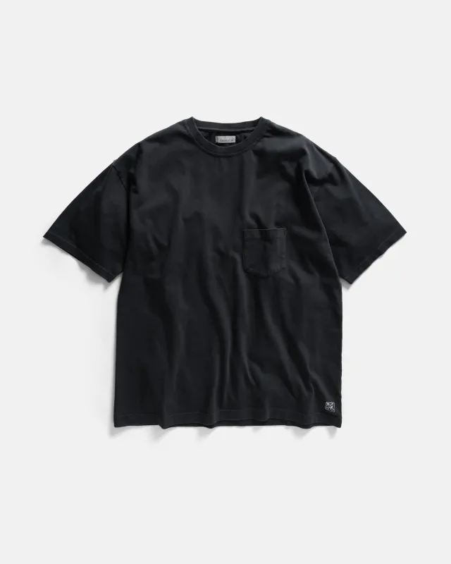 IAN VINTAGE POCKET TEE - WASHED BLACK 7.75 oz. ALL SEASON COTTON JERSEY made by 18 East