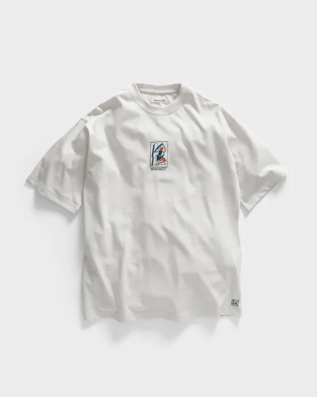 LINOCUT ALY TEE - WHITE 7.75 oz. ALL SEASON COTTON JERSEY made by 18 East