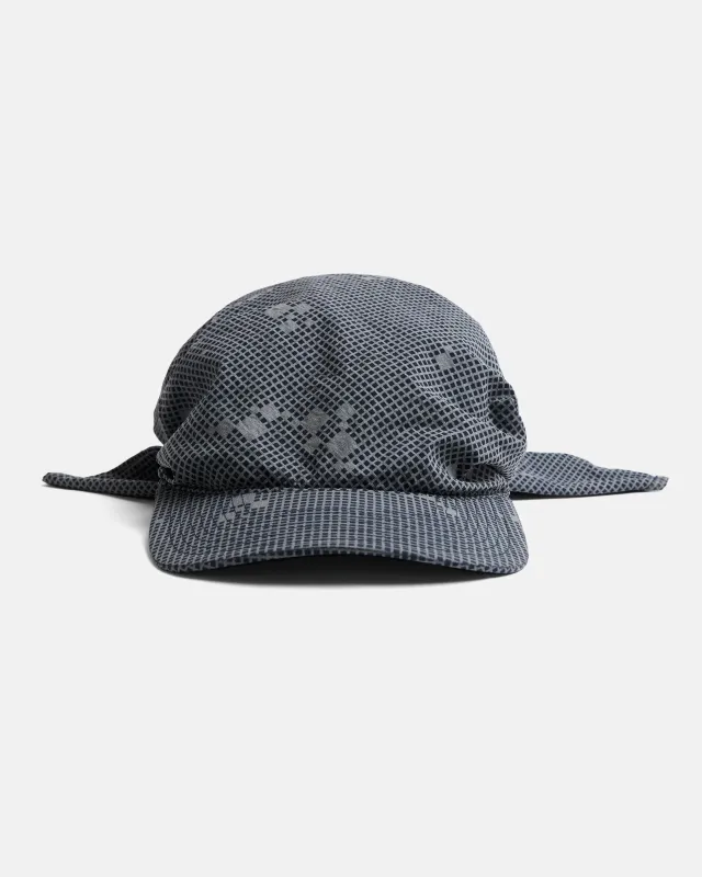ANDREW BRIMMED BANDANA - NAVY / 3M REFLECTIVE SILVER PRINTED NYLON made by 18 East