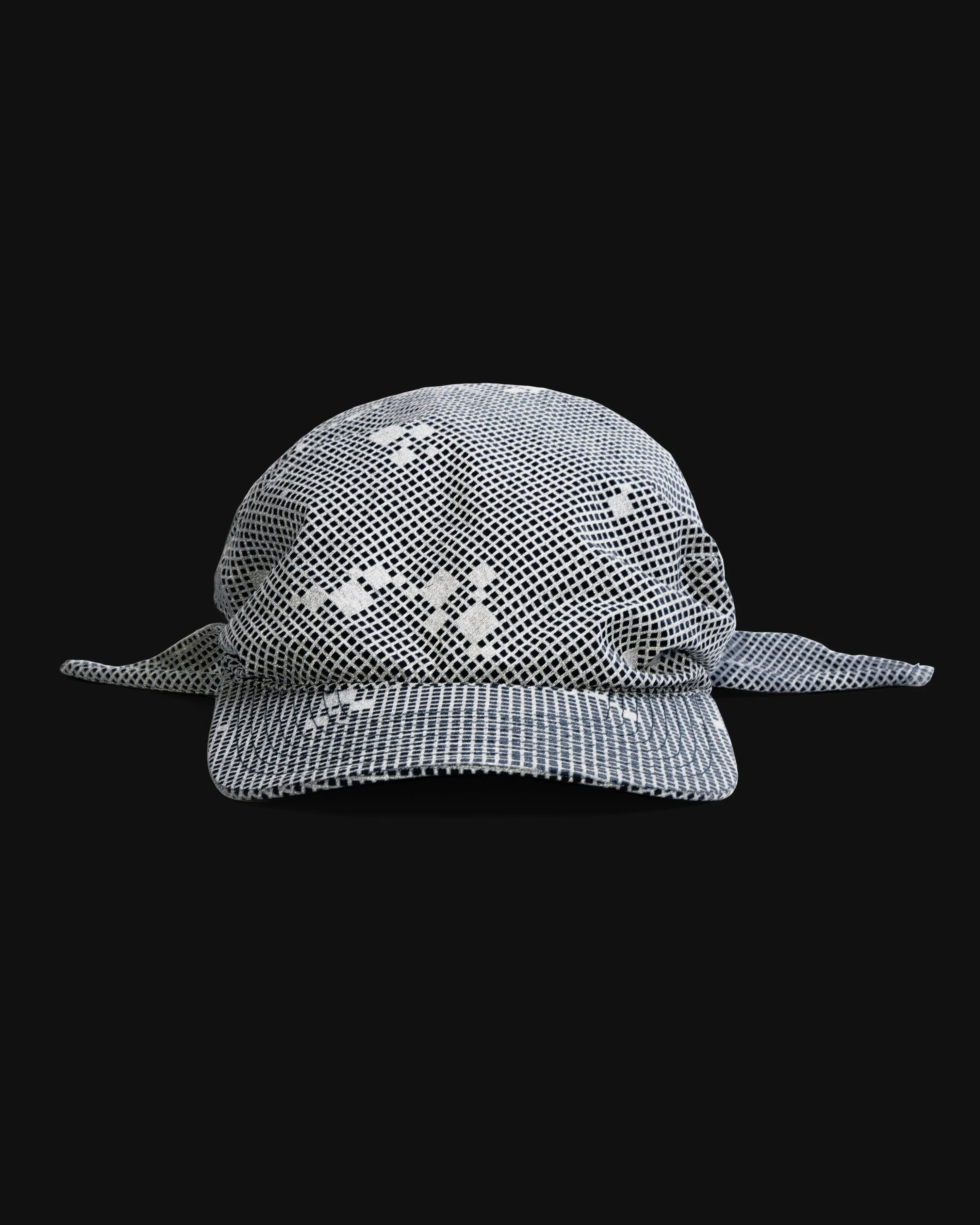 ANDREW BRIMMED BANDANA - NAVY / 3M REFLECTIVE SILVER PRINTED NYLON sold by 18 East product image thumbnail 2