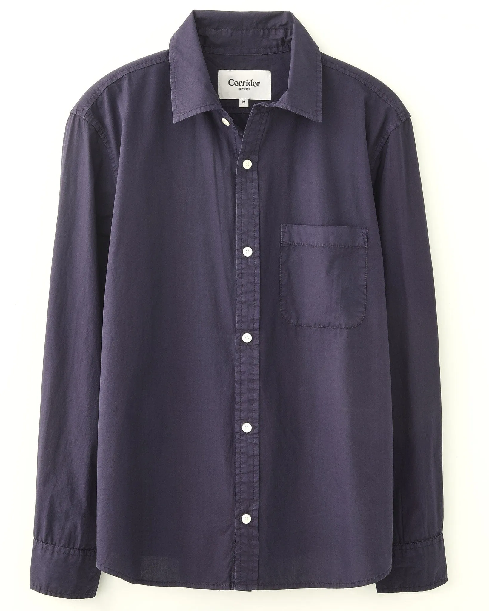 Washed Poplin LS - Midnight sold by Corridor
