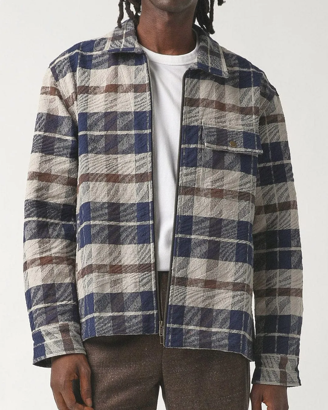 Jacquard Plaid Zip Jacket sold by Corridor