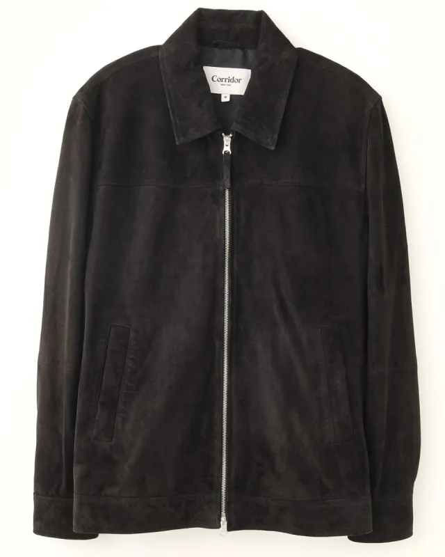 Suede Zip Jacket - Black sold by Corridor