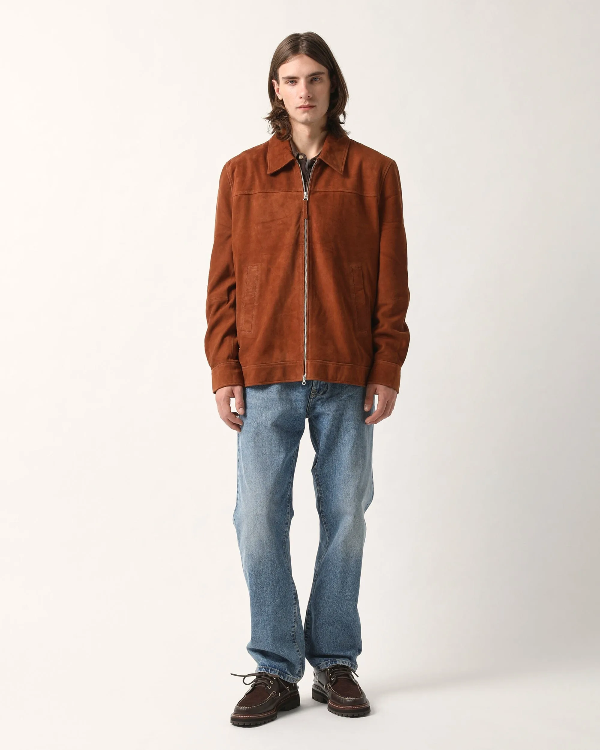Suede Zip Jacket - Tobacco sold by Corridor product image thumbnail 2