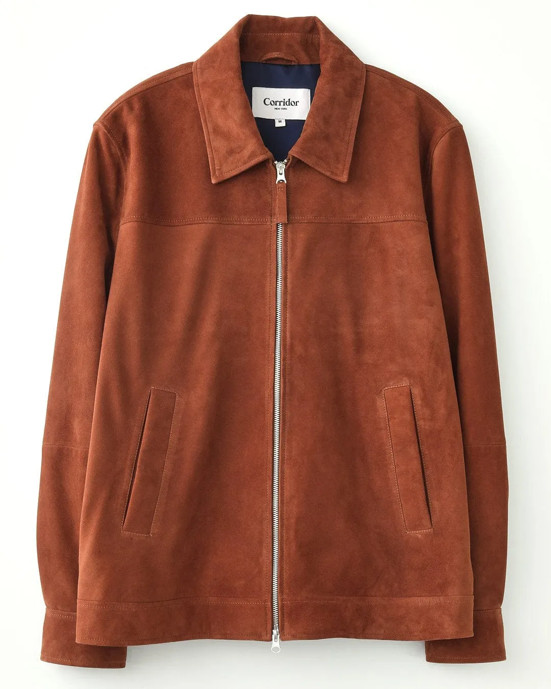 Suede Zip Jacket - Tobacco sold by Corridor