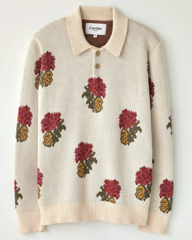 Floral Jacquard Polo sold by Corridor