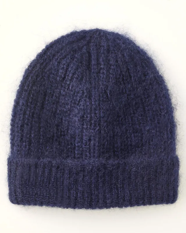 Mohair Beanie - Navy sold by Corridor