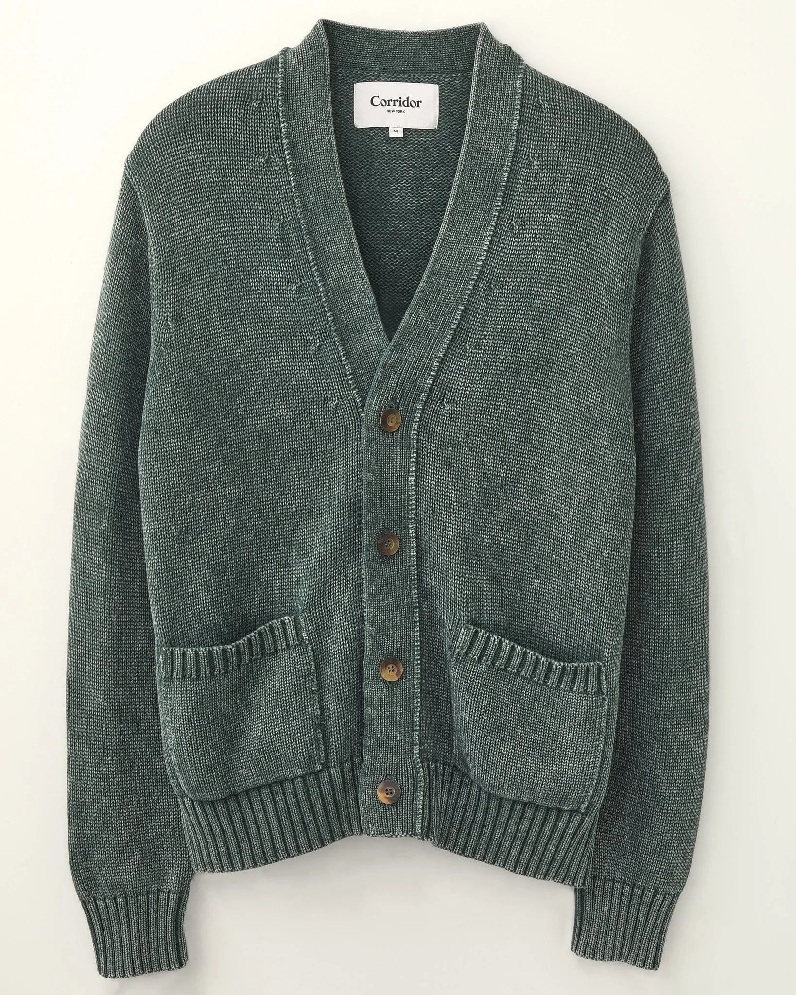 Acid Wash Cardigan - Green sold by Corridor