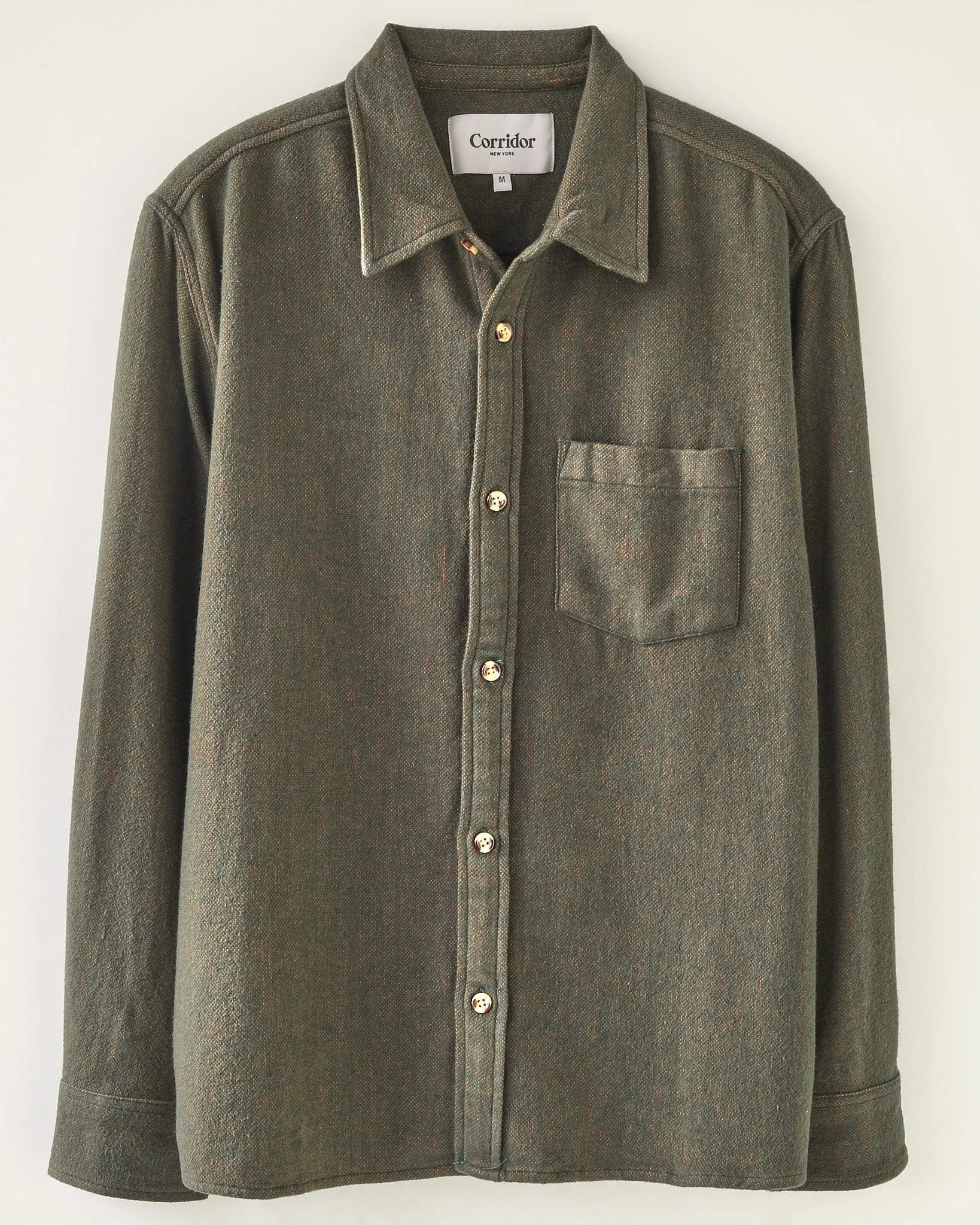 Brushed Flannel LS - Army sold by Corridor