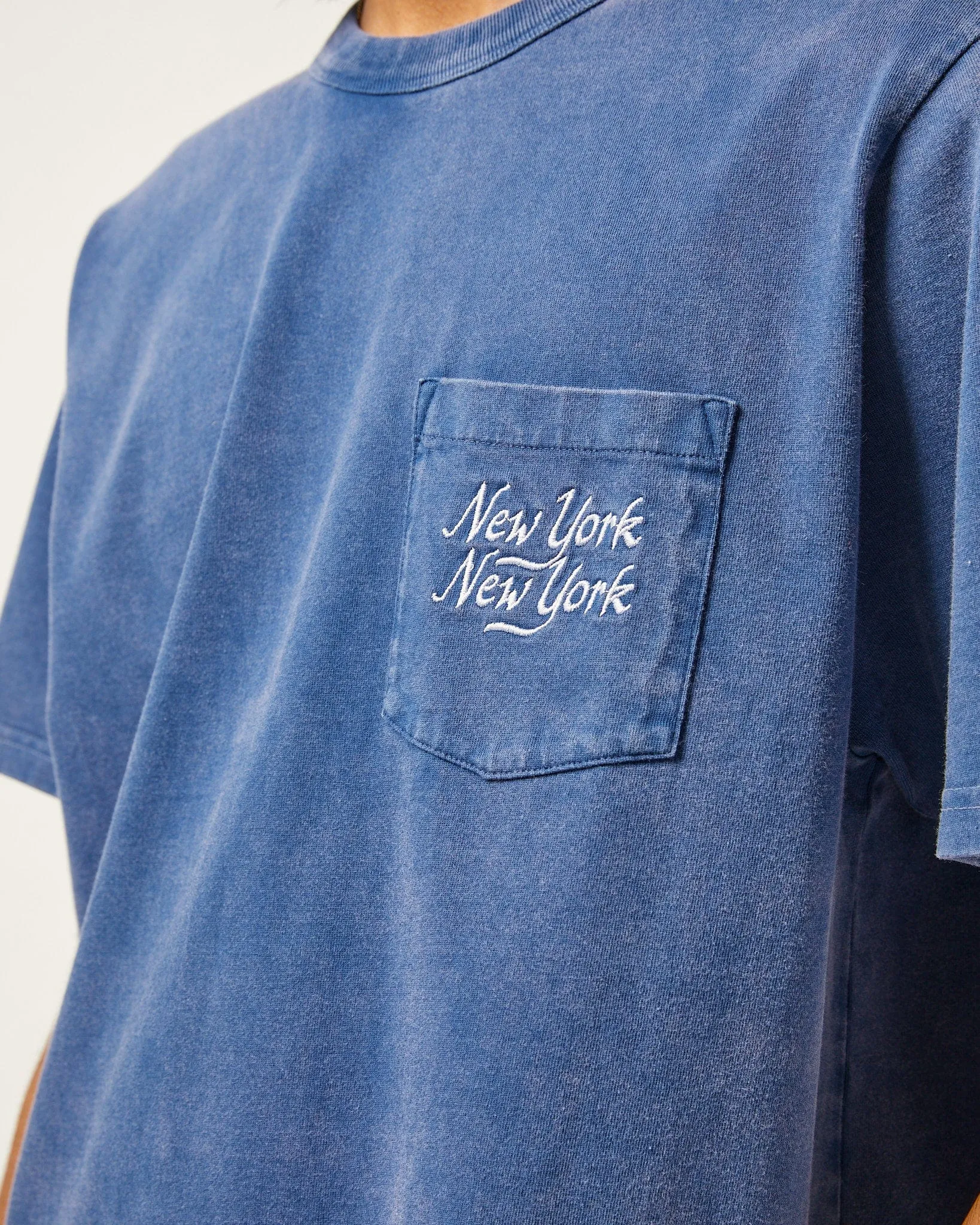 Organic NY Script Tee - Navy sold by Corridor product image thumbnail 3
