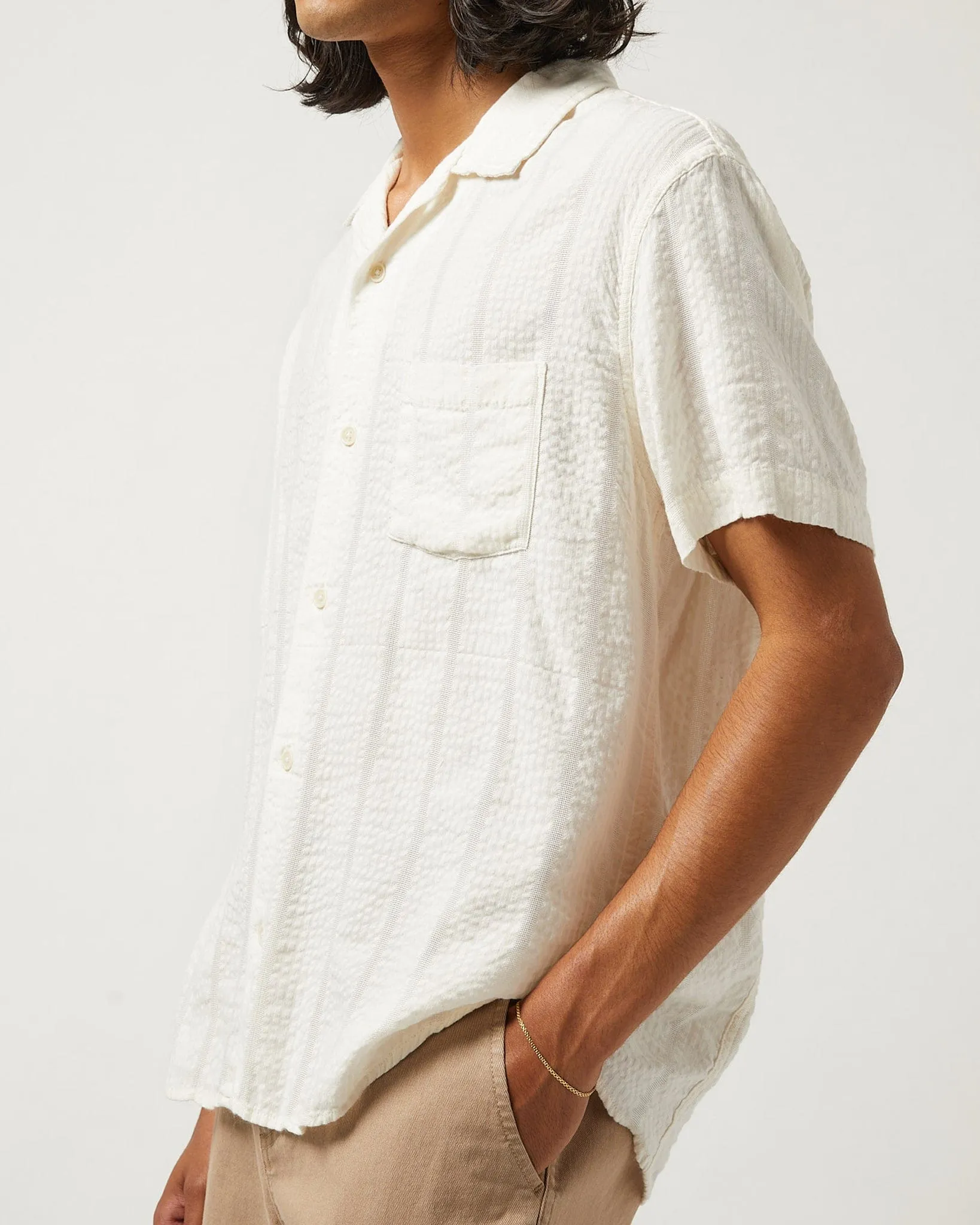 Striped Seersucker SS - White sold by Corridor product image thumbnail 3