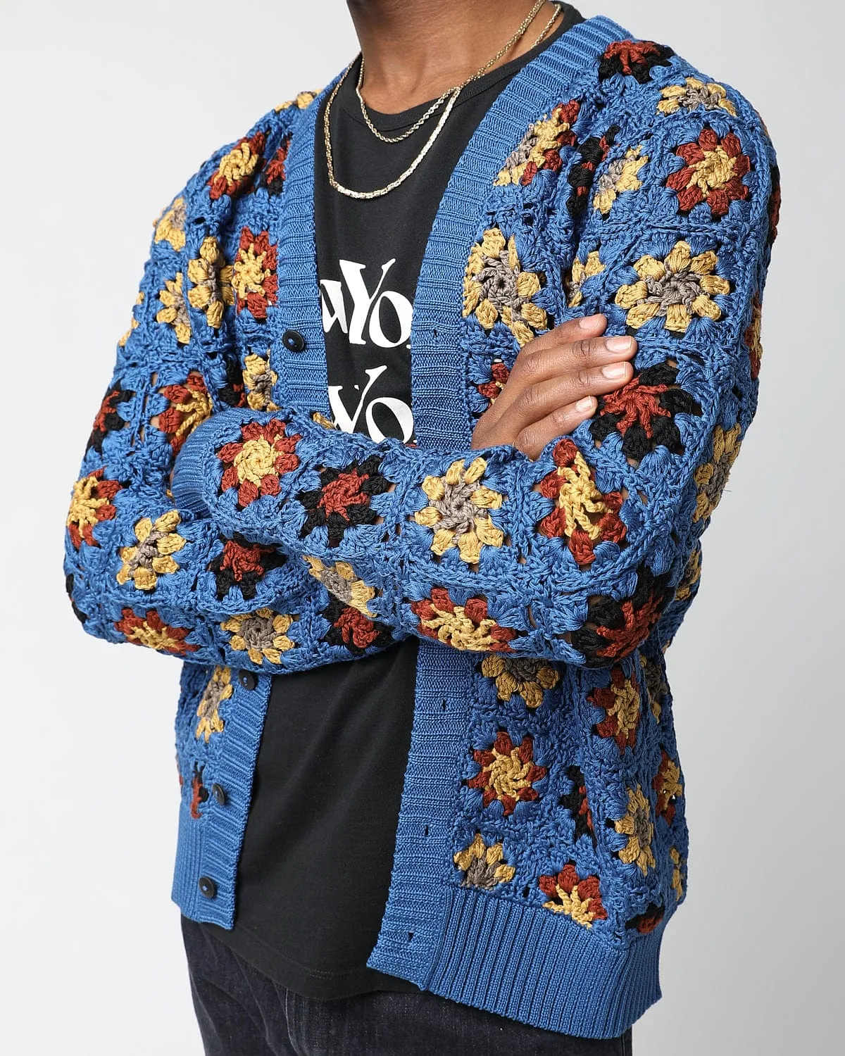 Hand Crochet Pima Cardigan - Indigo sold by Corridor product image thumbnail 3