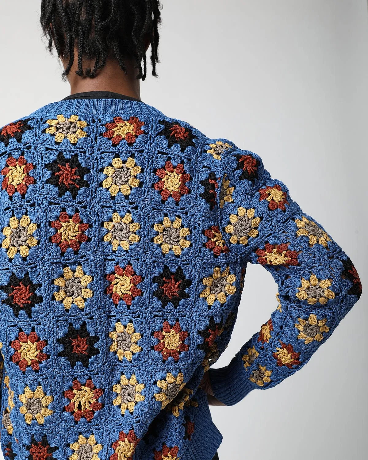 Hand Crochet Pima Cardigan - Indigo sold by Corridor product image thumbnail 4