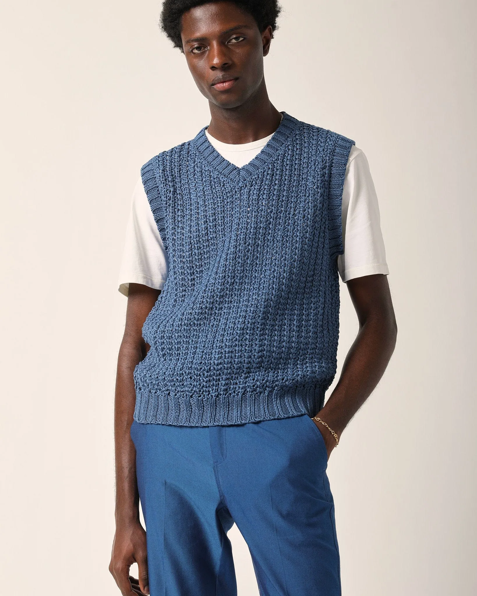 Mercerized Vest - Blue sold by Corridor product image thumbnail 4