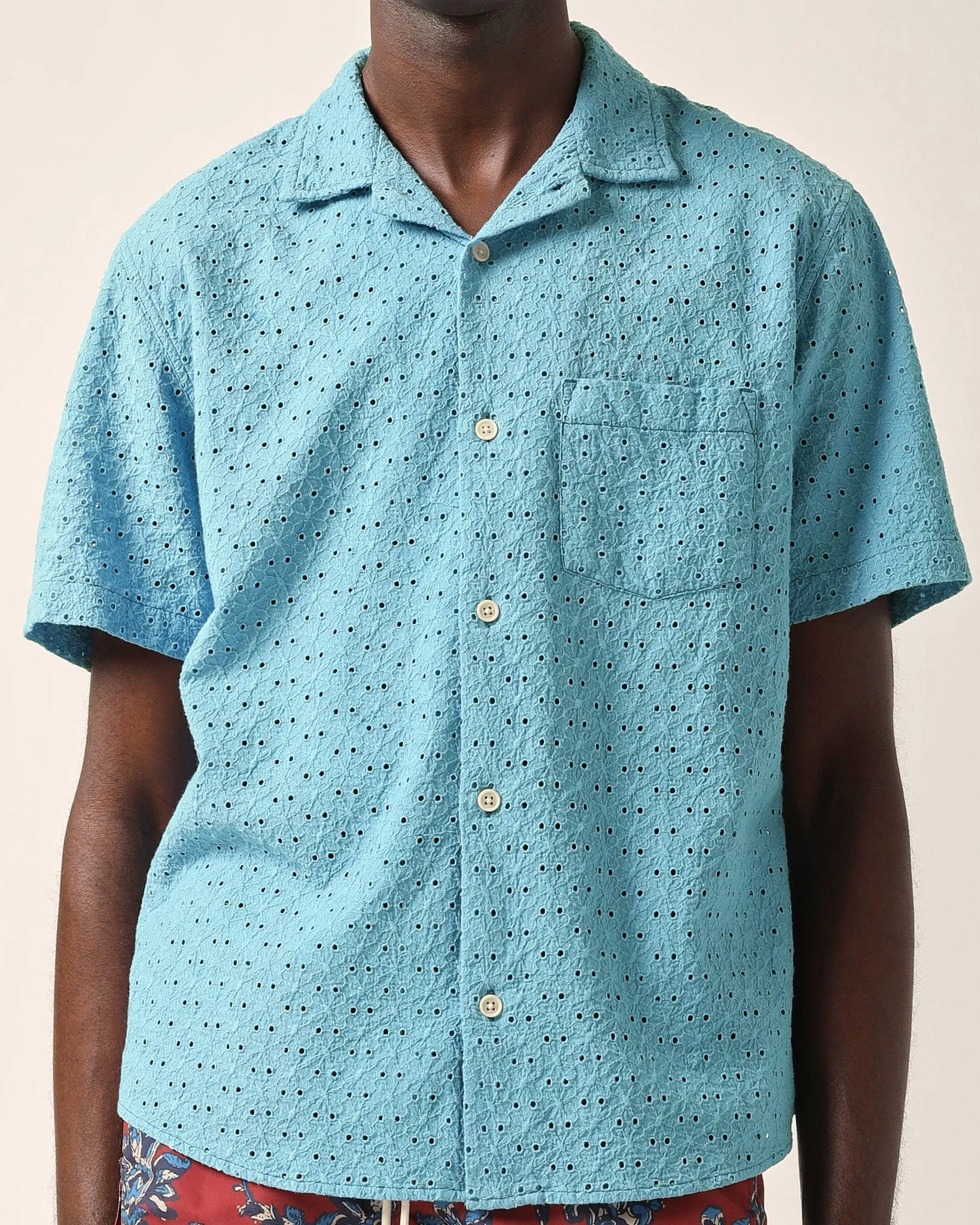 Floral Eyelet SS Camp - Blue sold by Corridor product image thumbnail 3