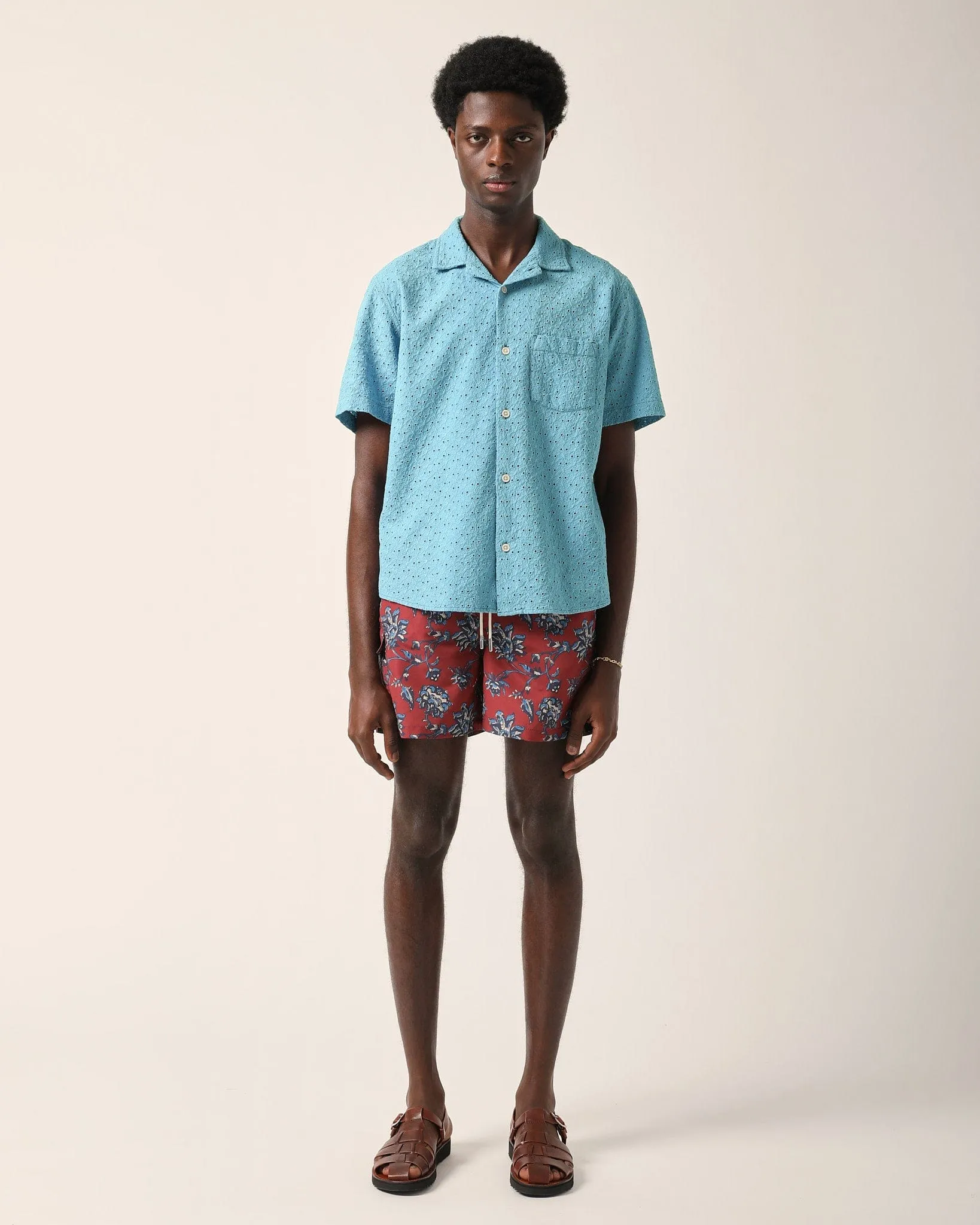 Floral Eyelet SS Camp - Blue sold by Corridor product image thumbnail 2