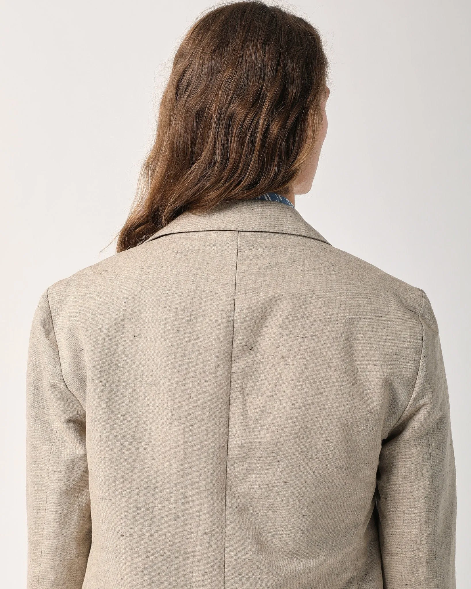 Linen Cotton 2 Button Blazer - Natural sold by Corridor product image thumbnail 4