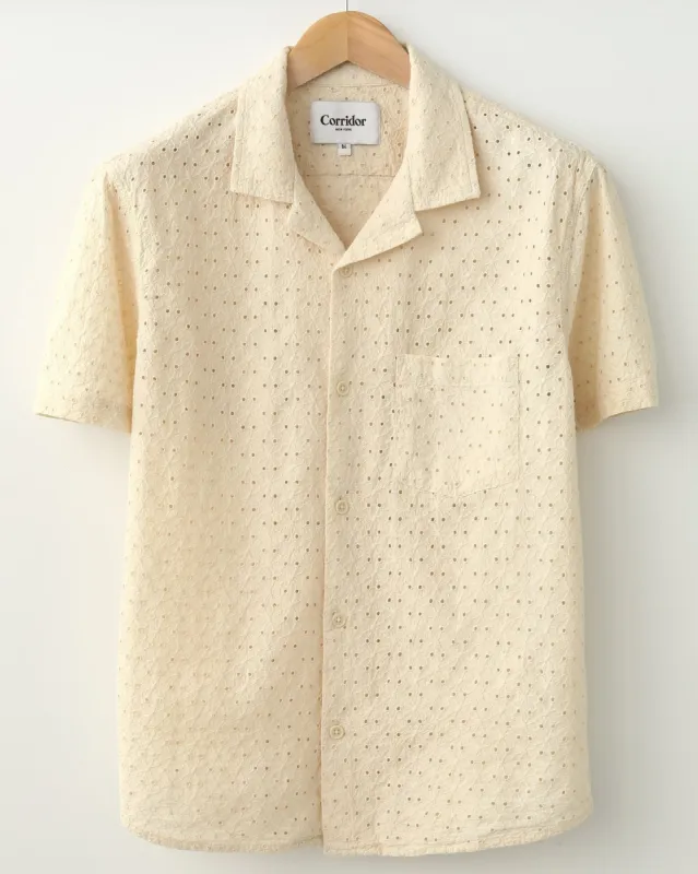 Floral Eyelet SS - Natural sold by Corridor