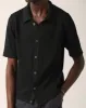 Pointelle Buttondown - Black sold by Corridor