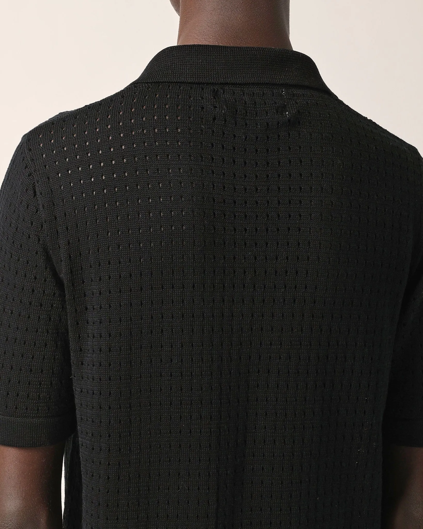 Pointelle Buttondown - Black sold by Corridor product image thumbnail 4