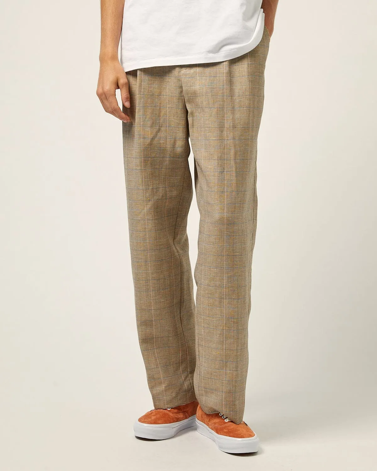 Plaid Linen Pleated Trouser sold by Corridor product image thumbnail 2