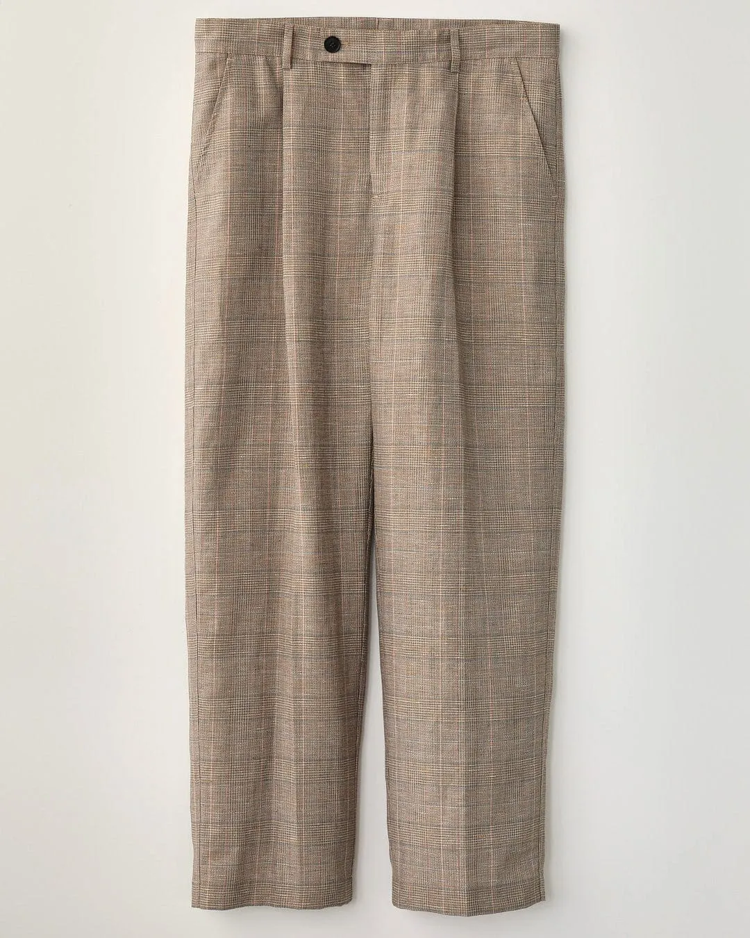 Plaid Linen Pleated Trouser sold by Corridor
