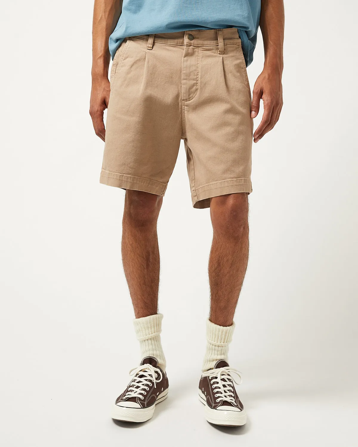 Heavy Twill Pleated Short - Khaki sold by Corridor product image thumbnail 4