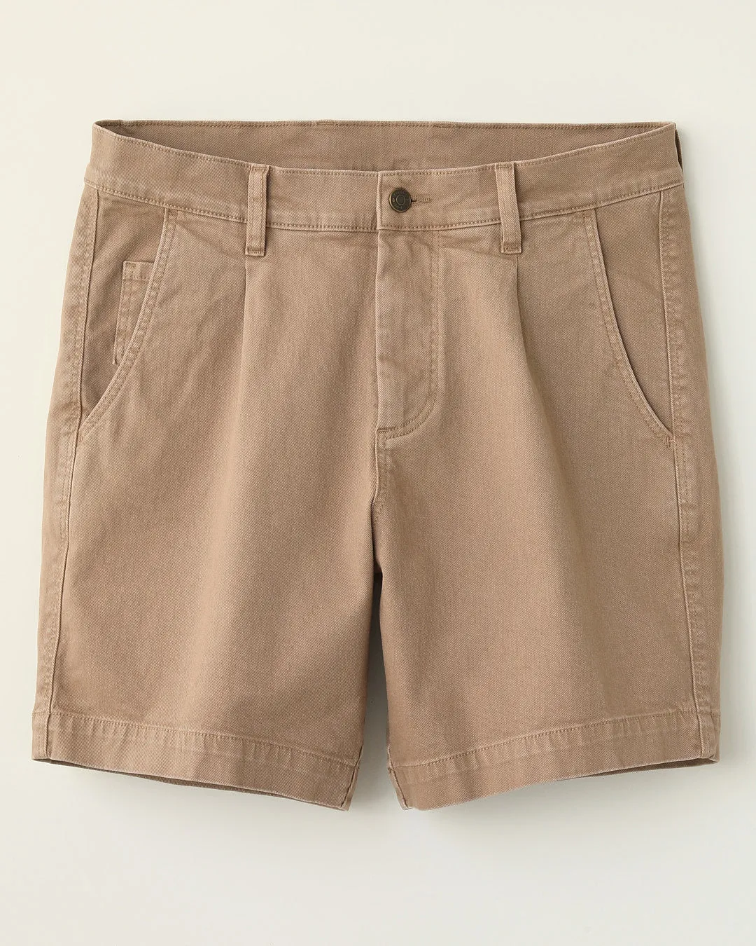 Heavy Twill Pleated Short - Khaki sold by Corridor