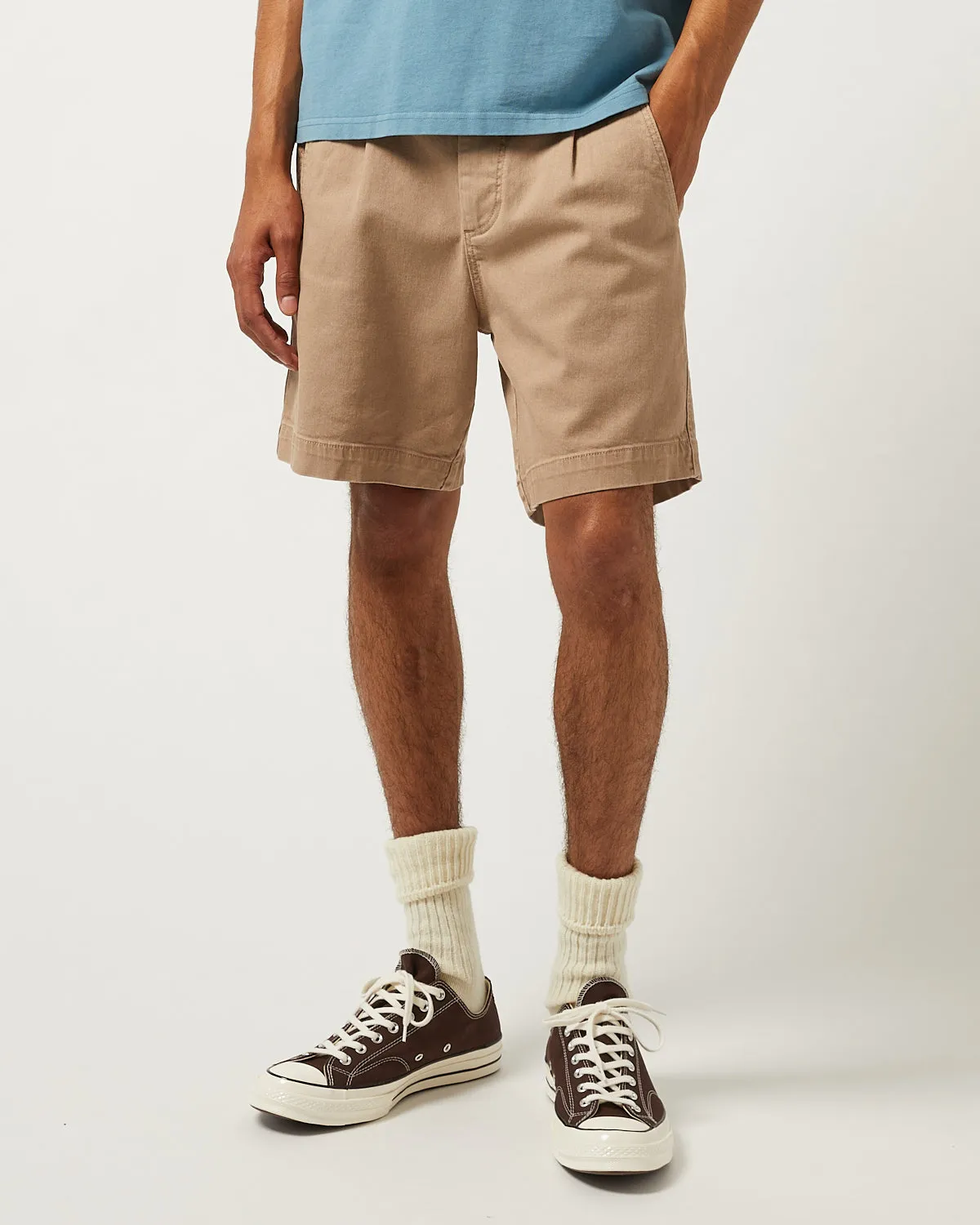 Heavy Twill Pleated Short - Khaki sold by Corridor product image thumbnail 2