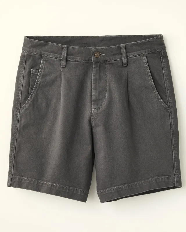 Heavy Twill Pleated Short - Grey made by Corridor