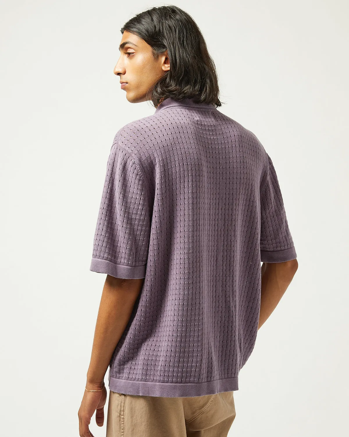 Washed Pointelle Buttondown - Violet sold by Corridor product image thumbnail 4