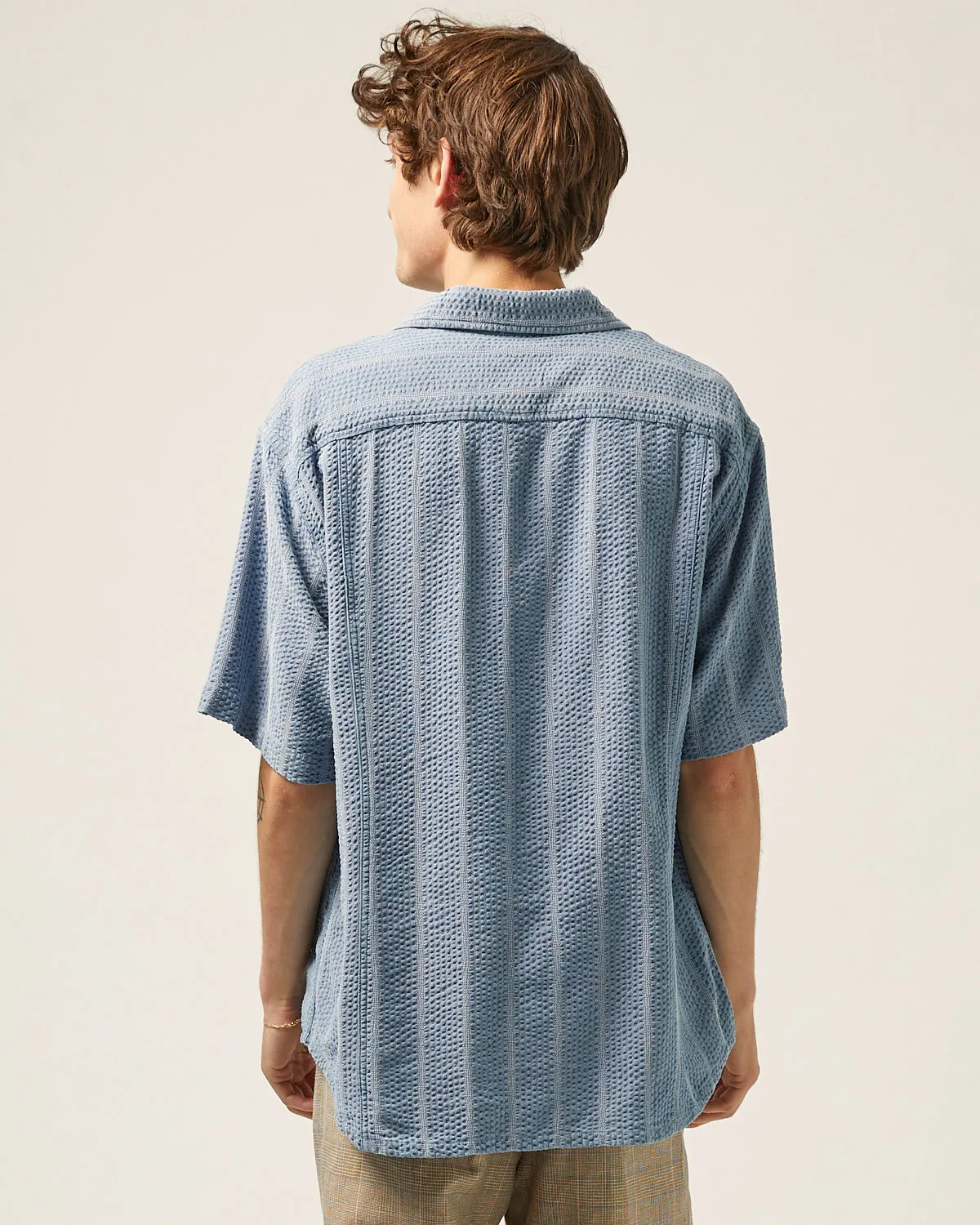 Striped Seersucker SS - Indigo sold by Corridor product image thumbnail 4
