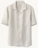 Linen Stripe SS Camp - Grey sold by Corridor