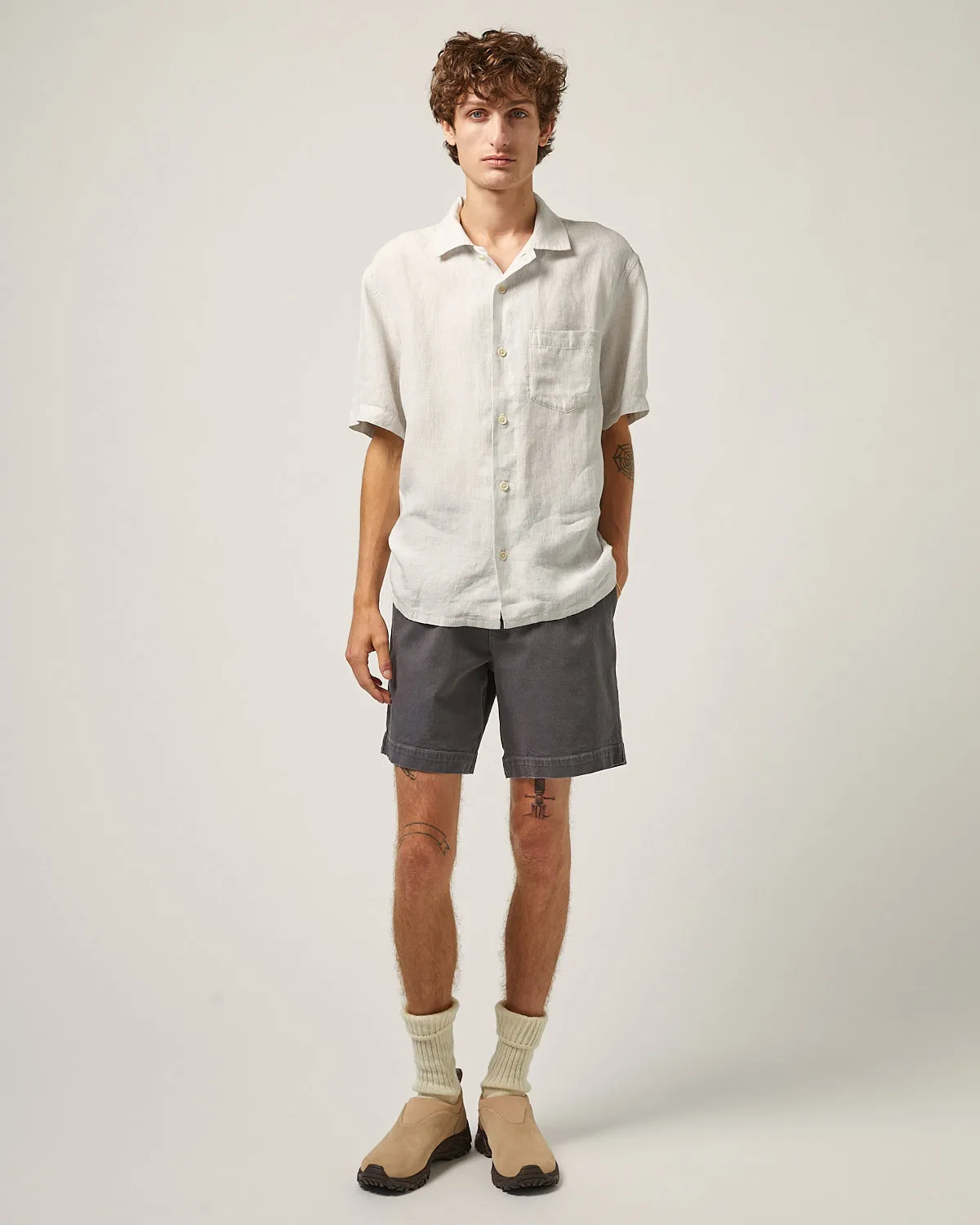 Linen Stripe SS Camp - Grey sold by Corridor product image thumbnail 3