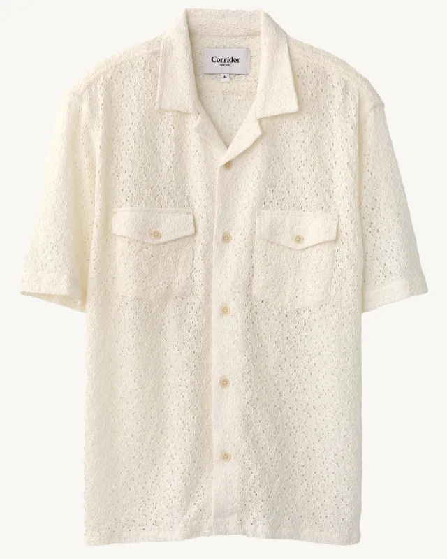 Floral Lace SS Camp - Natural made by Original Madras Trading Co