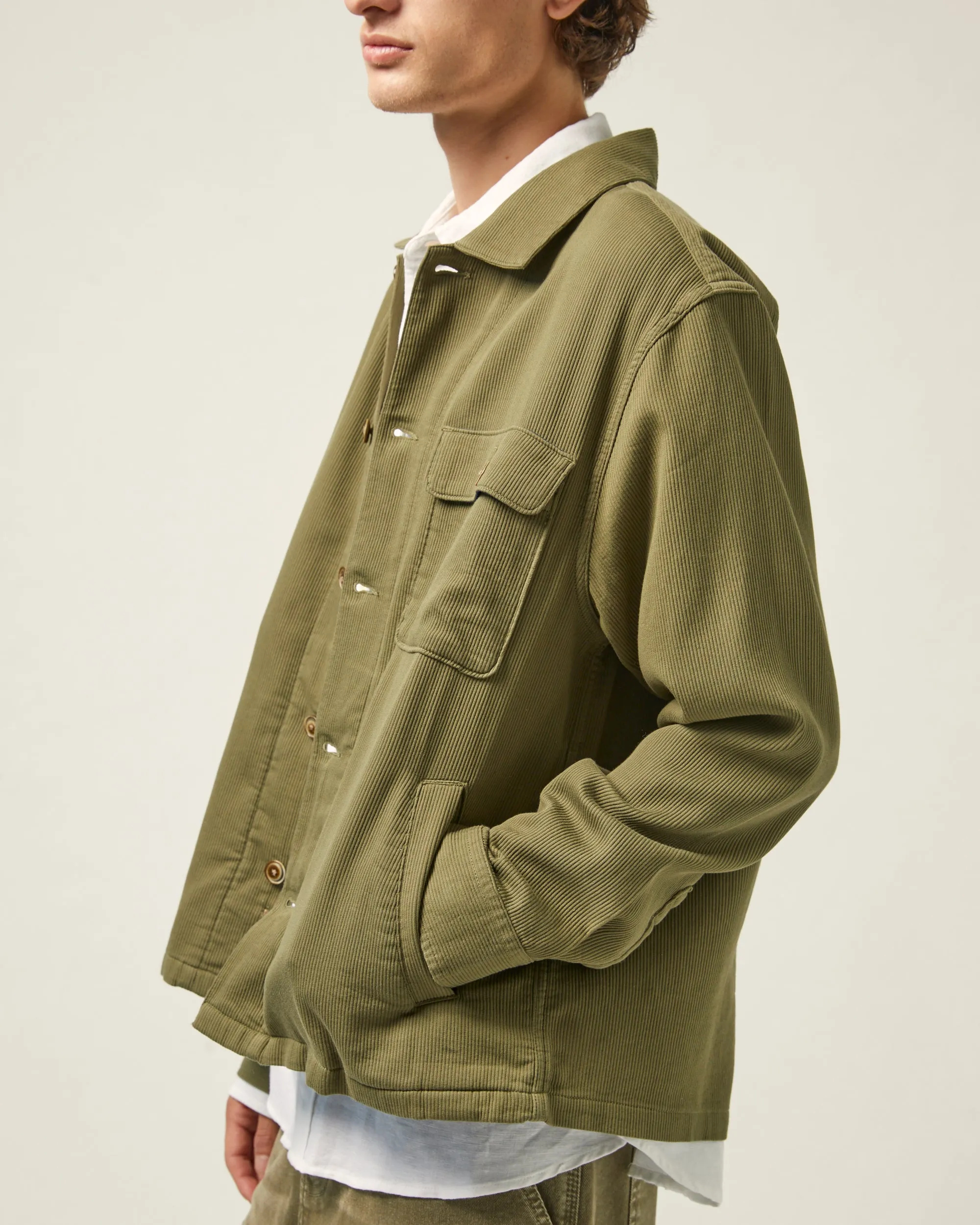 Bedford Cord Military Jacket - Olive sold by Corridor product image thumbnail 3