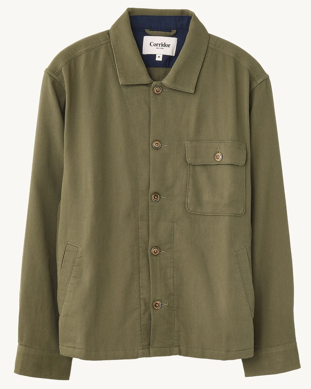 Bedford Cord Military Jacket - Olive sold by Corridor
