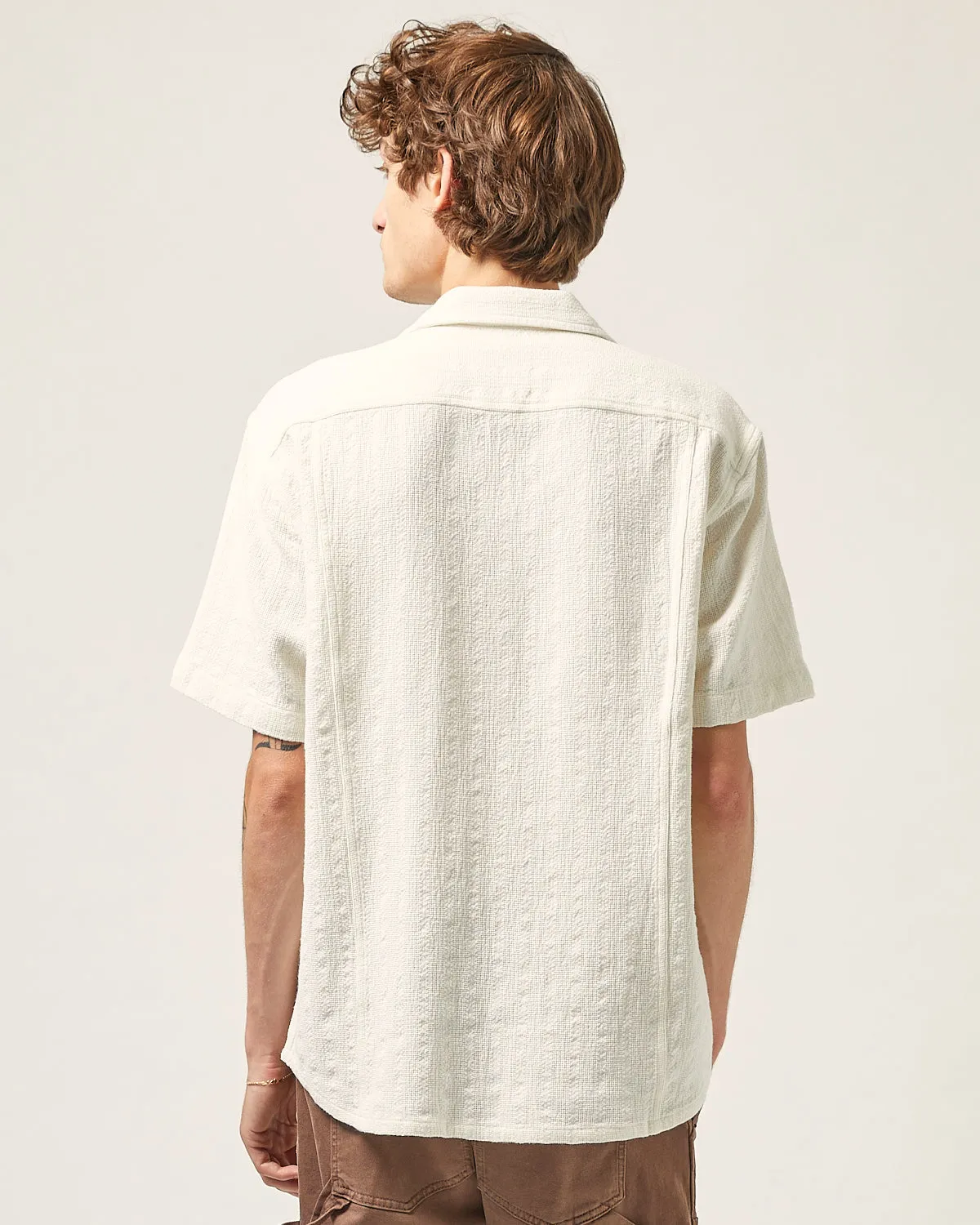 Basket Weave Stripe SS Camp - Natural sold by Corridor product image thumbnail 3