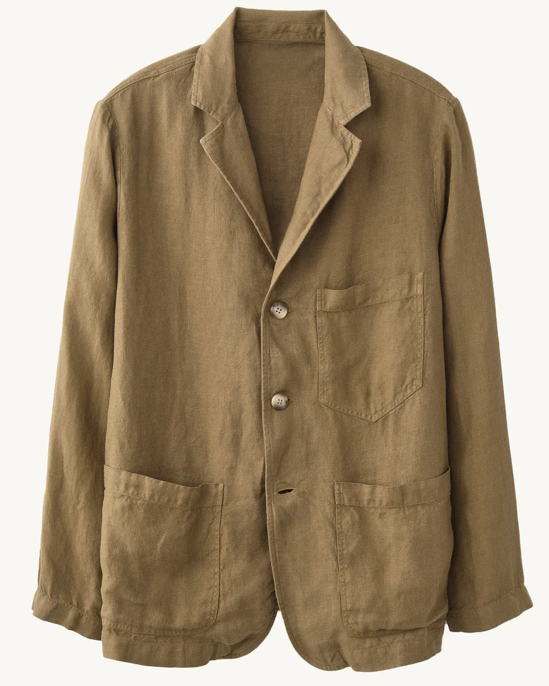 Linen 3 Button Blazer - Olive sold by Corridor